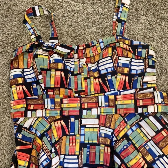 Eva Rose Book Dress teacher, school, fun, whimsical, sweetheart neckline, straps - Picture 3 of 15